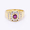 Bague 54 yellow gold Ring with Diamonds and Ruby 58 Facettes N102933EJ