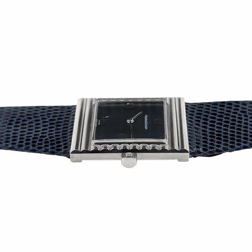 Montre Jaeger-LeCoultre Vogue 9120 42 Blue Dial Rectangular Waved Case Circa 1970 58 Facettes