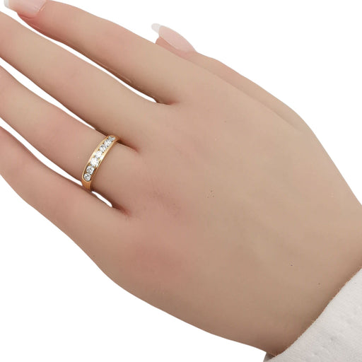 Bague 54 Bague Alliance or jaune et diamants 58 Facettes