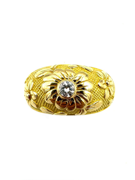 VAN CLEF & ARPELS. Anello vintage in oro giallo 18 carati e diamanti
