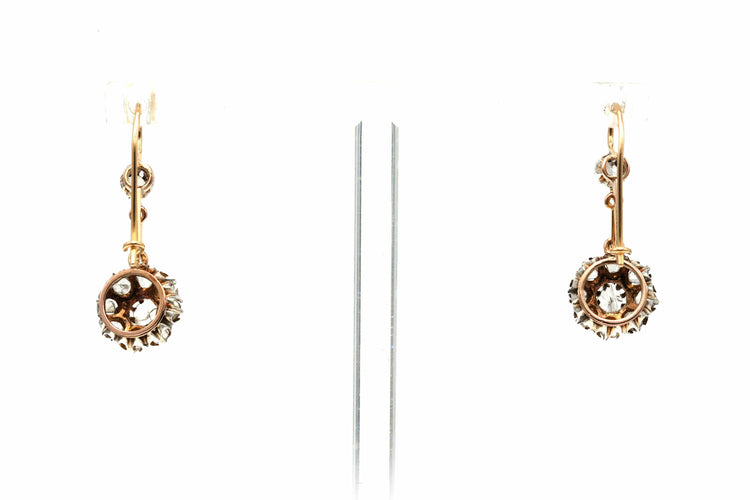 Boucles d'oreilles Dormeuses Or jaune Diamants taille Rose 58 Facettes 22964