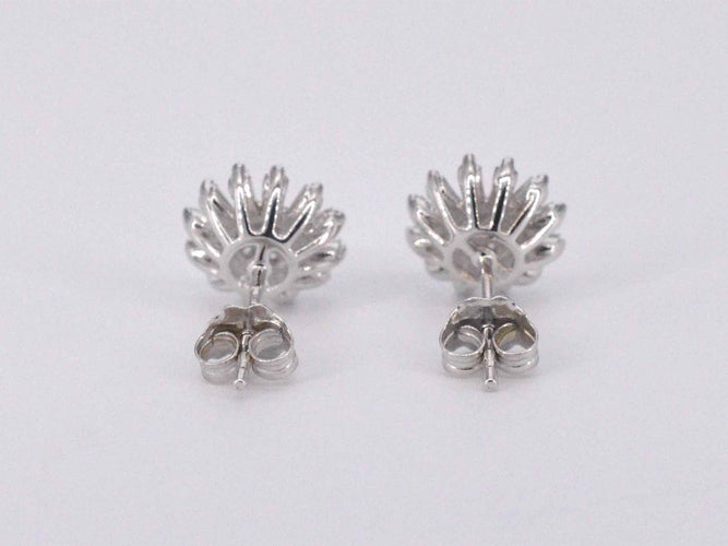 White gold earrings with natural diamonds 58 Facettes 2220