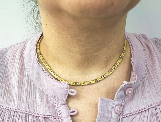 Collier Chaine maille haricot en or jaune 58 Facettes COL-HARICO-1649