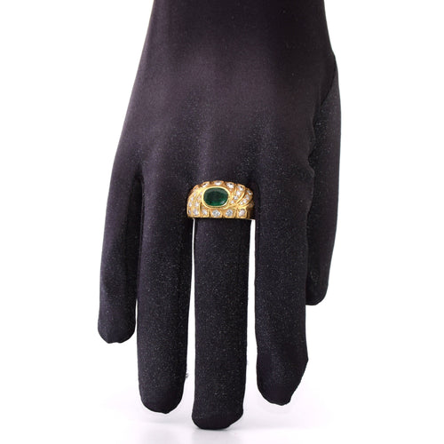 Bague 62 Bague en or jaune avec émeraude 58 Facettes