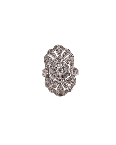 Bague Bague Art Deco en or blanc 18k et diamants 0,60ct 58 Facettes 21002540