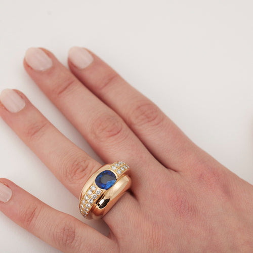 Bague 49 Bague saphir et diamants 58 Facettes