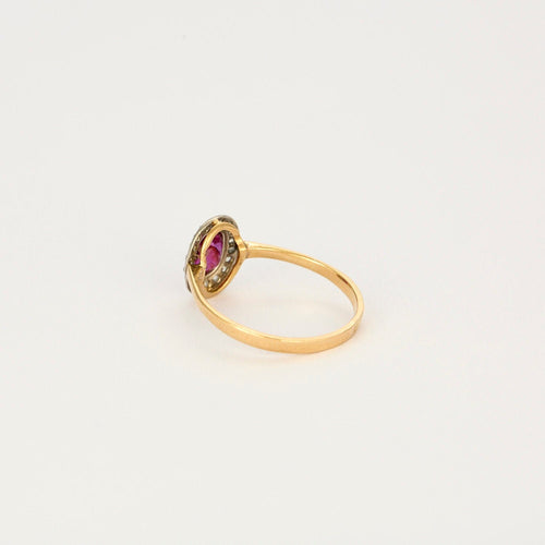 Bague Bague or jaune rubis diamants 58 Facettes LP1111/13