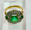 Bague 54 Bague en or jaune avec émeraudes et diamants 58 Facettes 50296