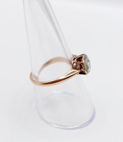 Anello - Solitario antico in oro rosa 14k e diamante taglio rosa 7 mm 