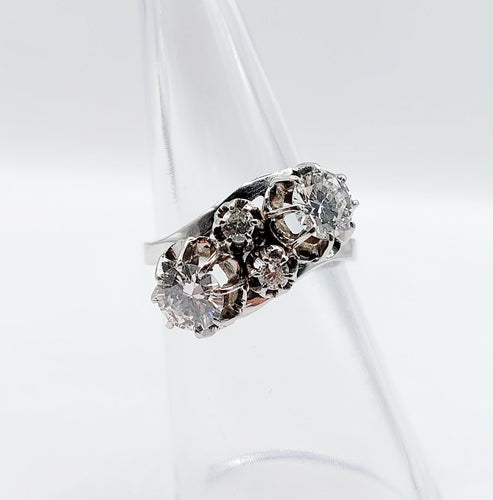 Bague 53 Bague toi et moi art déco en or blanc et diamants 58 Facettes A05504