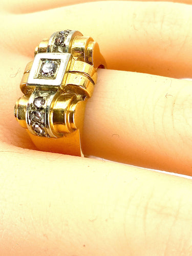 戒指 TANK 黄金和钻石