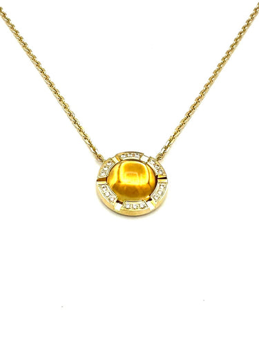 Collier CHAUMET. Collection "Class one croisière", collier or, citrine et diamants 58 Facettes