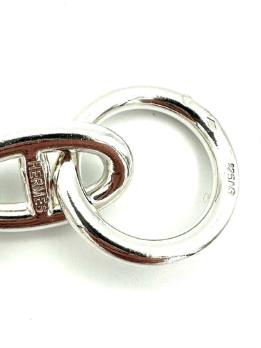 Bracelet HERMES. Collection "Aléas" bracelet argent 925/00 PM 58 Facettes