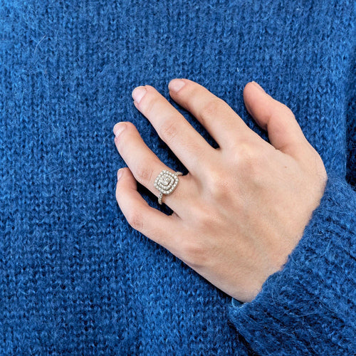 Bague 50 Bague de fiançailles or blanc diamants 58 Facettes