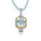 Pendentif Pendentif en or gris et jaune 18K avec aigue-marine de 20,60 ct et diamants G-VS 58 Facettes FB09473