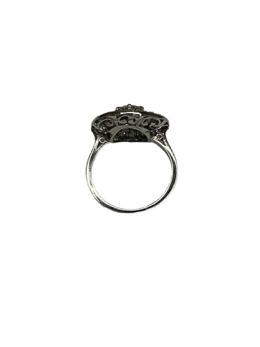 Anel de diamante e Platina, era Art Deco