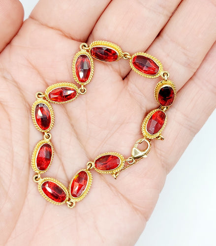 Bracelet Bracelet vintage or grenats de perpignan 58 Facettes A05402