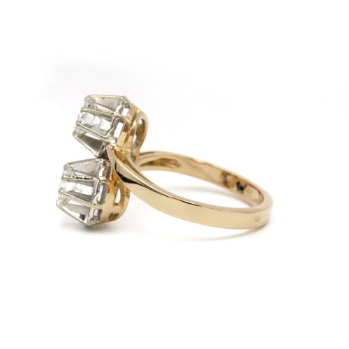 Bague 53 Bague Toi & Moi - Or Bi-colore & Diamants 58 Facettes 250114R
