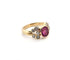 Bague 53 Bague en or jaune 18 carats avec rubis et diamants 58 Facettes