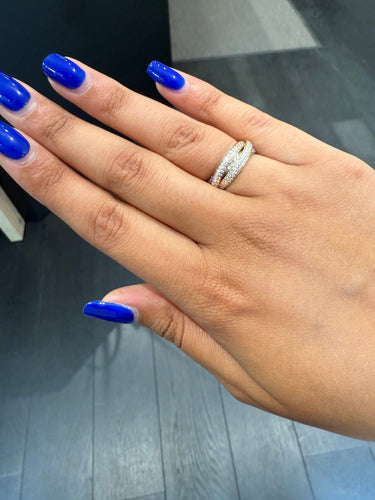 Bague 51 Cartier - Bague Trinity - Petit modèle - Pavée Diamants 58 Facettes 1.0000818/1