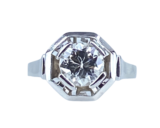 Bague 57 Bague or blanc, diamant 1,95 carat, époque ART DECO 58 Facettes AB654