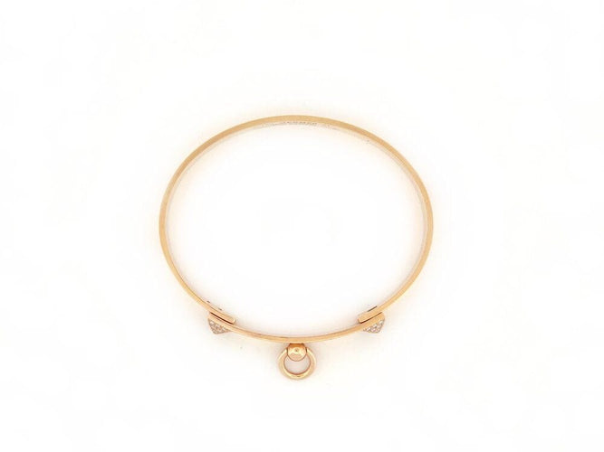 Collier bracelet HERMES collier de chien medor pm en or rose 18k 25gr 48 diamants 0.24ct 58 Facettes 266229