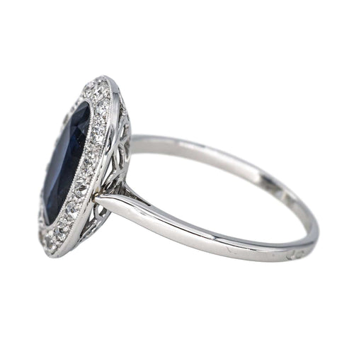 Bague 53 Bague Pompadour  Or blanc, Platine Saphir, Diamant 58 Facettes 4555742RV