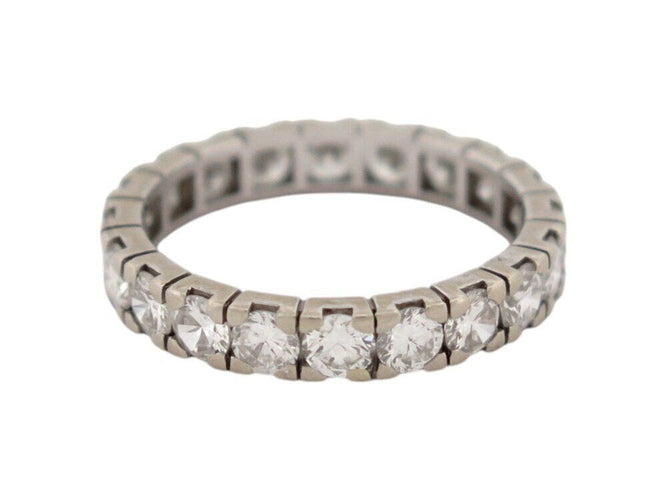 Bague 50 bague alliance americaine 20 diamants 2ct or blanc 18k 2.1gr t50 58 Facettes 268367