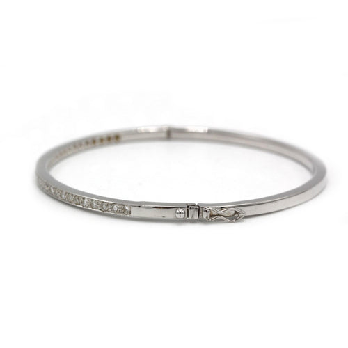 Bracelet Bracelet jonc or blanc 750 et diamants 58 Facettes 1243