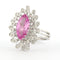 Bague 54 Bague en or blanc avec saphir rose et diamants taille brillant 58 Facettes