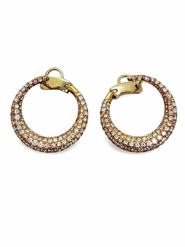 Boucles d'oreilles Boucles d'oreilles or rose et diamants 1,2 ct 58 Facettes