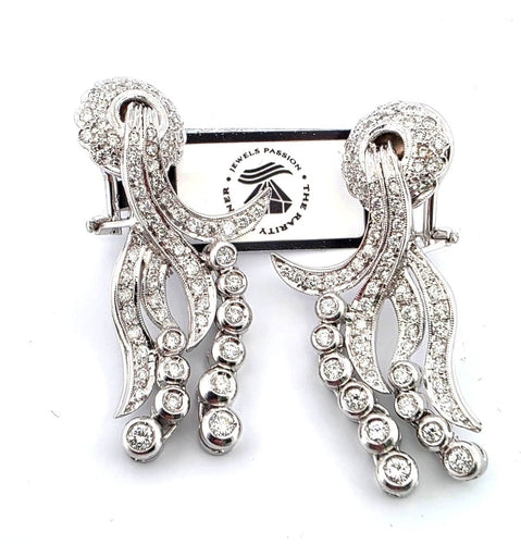 Boucles d'oreilles Boucles d'oreilles en or blanc avec diamants 58 Facettes