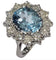 Bague 55 Bague LADY DI Cluster en or blanc, topaze bleu ciel et diamants 2,5 ct 58 Facettes Q876A