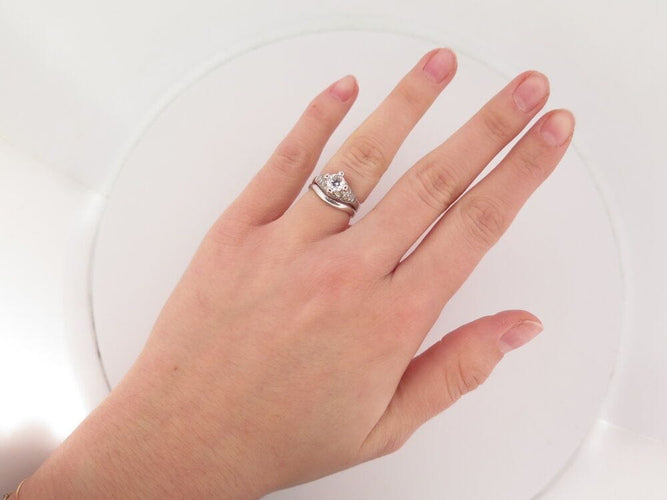 49 bague solitaire diamant 0.76ct t49 or blanc 18k 6.9 gr + anneau 58 Facettes 265666