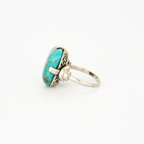 Bague 52 Bague turquoise et or blanc 58 Facettes