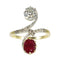 Bague 53 Circa 1900 Art Nouveau Toi et Moi ring with diamond, ruby, antique sparkle 58 Facettes 25317-0120