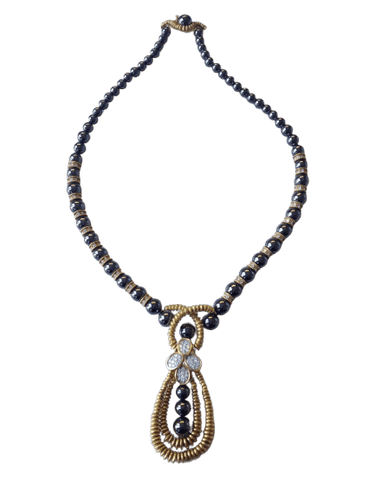 Collier MELLERIO - Collier or jaune hématites diamants 58 Facettes LF12