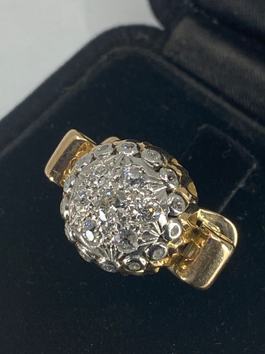 Bague 51 Bague en or 18ct de forme boule sertie de diamants vers 1940/1960 58 Facettes AB41bis