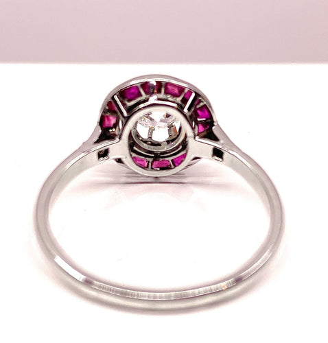 Bague 53 Bague Or blanc Diamants Rubis 58 Facettes AB242