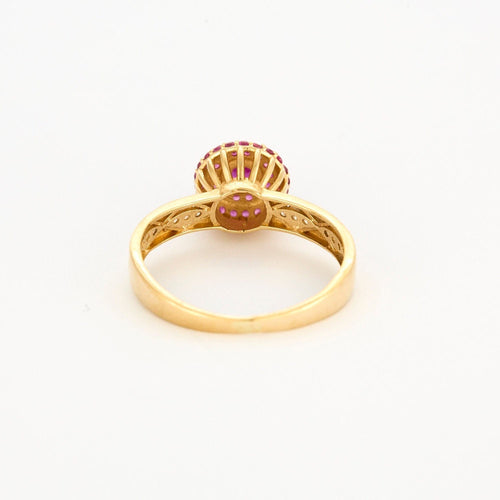 Bague 55 Bague or jaune rubis et saphirs roses 58 Facettes