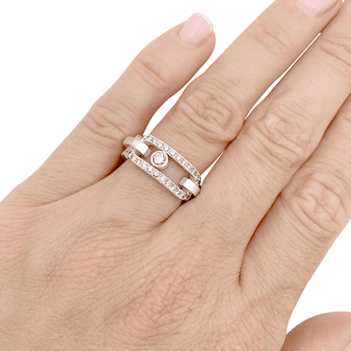 Bague 51 Bague Messika, "Move Link", or blanc, diamants. 58 Facettes 34808