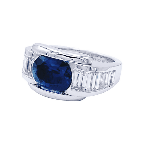 Bague 52 Bague Mauboussin, "Alessandra", or blanc, saphir, diamants. 58 Facettes 32448