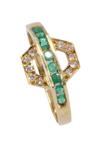 Bague 49 Bague moderne émeraudes et diamants 58 Facettes 085421