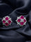 Boucles d'Oreille 8 Rubis Taille "coeur",  Diamants, Or 18 Carat 58 Facettes 7831 A