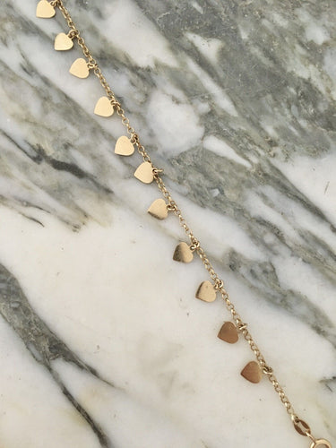 Pulseira de corações em ouro amarelo 18k 