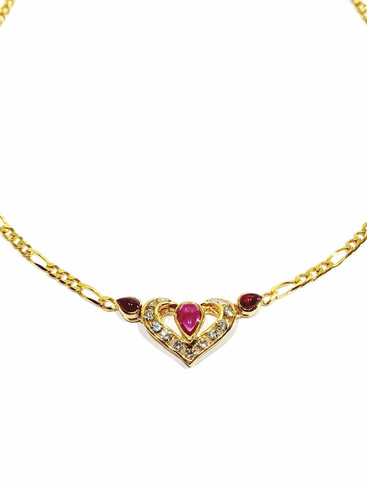 Collier Collier En or, rubis et diamants 58 Facettes