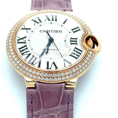Montre CARTIER - MONTRE BALLON BLEU OR ROSE DIAMANTS 58 Facettes Cart montre
