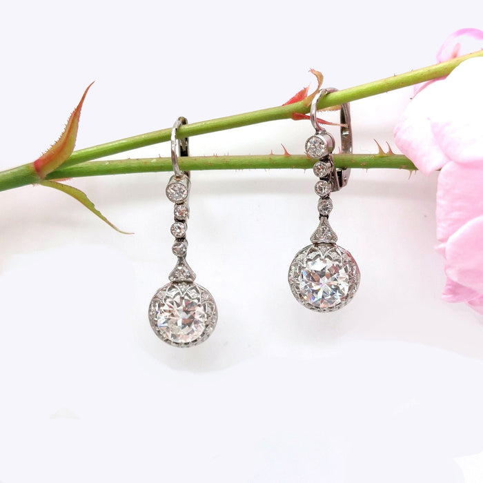 Boucles d'oreilles Paire de pendants d'oreilles bianca platine or blanc diamants 58 Facettes 103