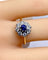 Bague 53 Bague marguerite en or, saphir et diamants 58 Facettes AB572
