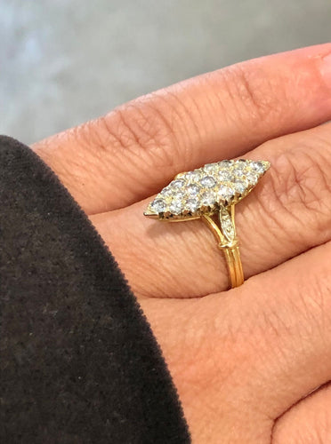 Bague Bague marquise or jaune et diamants 58 Facettes